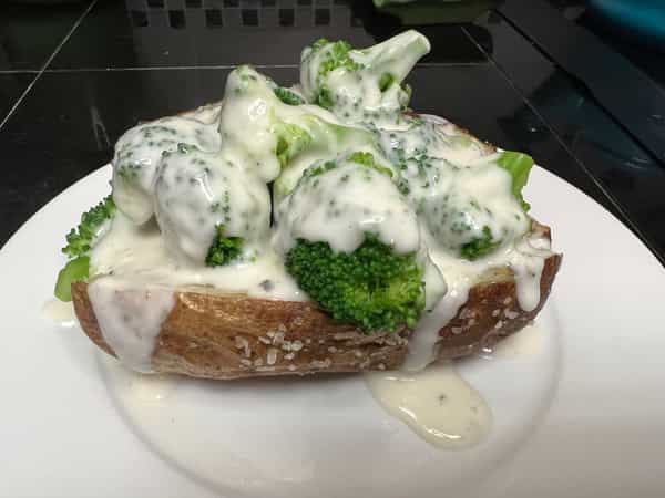 Broccoli and Alfredo Sauce Potato