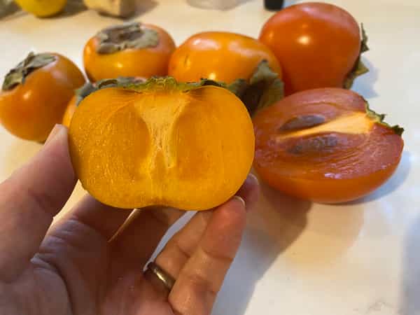 halved persimmons