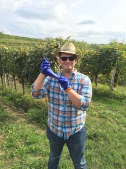 Jon in vineyard