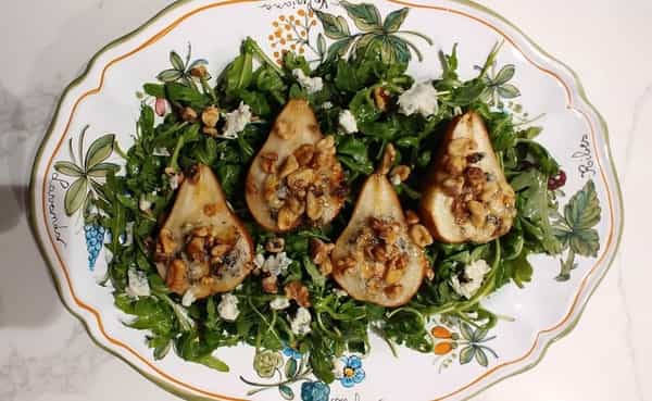 Pears on salad