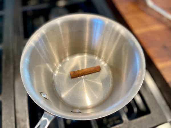 Cinnamon in pan