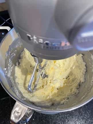 Creamed butter and cream cheese