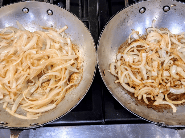 Onions caramelizing