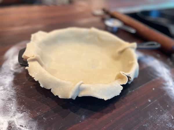 Pie crust in cast iron skillet