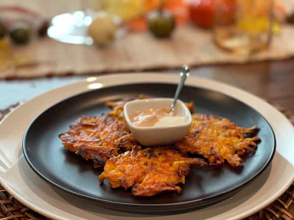 Plated Butternut Squash Fritters