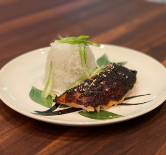 Miso-Glazed Salmon with Sticky Rice