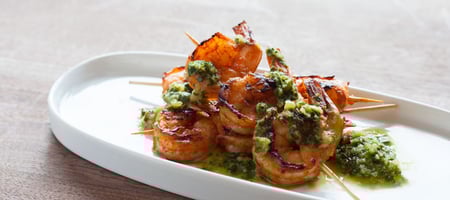 Grilled Shrimp with Preserved Lemon and Parsley Pesto