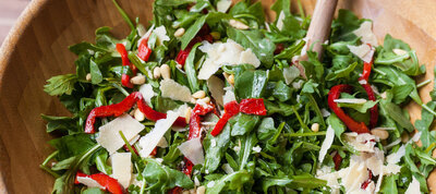 Fire-Roasted Pepper and Arugula Salad