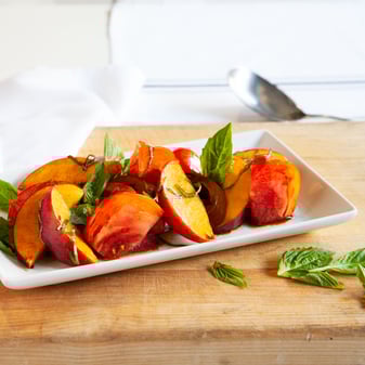 Tomato, Peach and Basil Salad