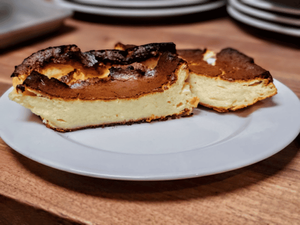Sliced Basque Cheesecake