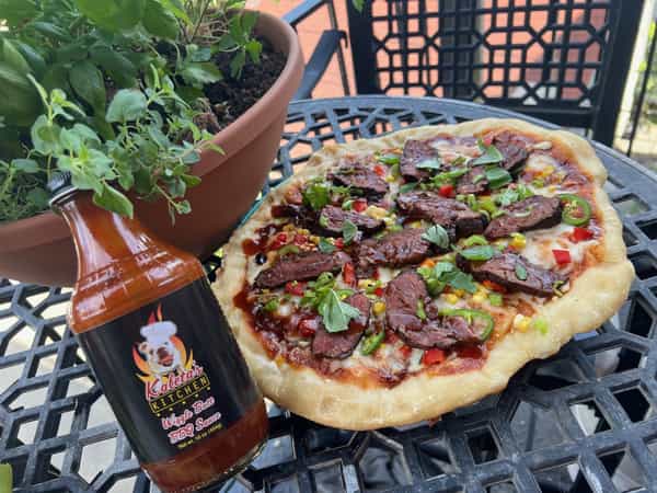 Finished pizza with sauce