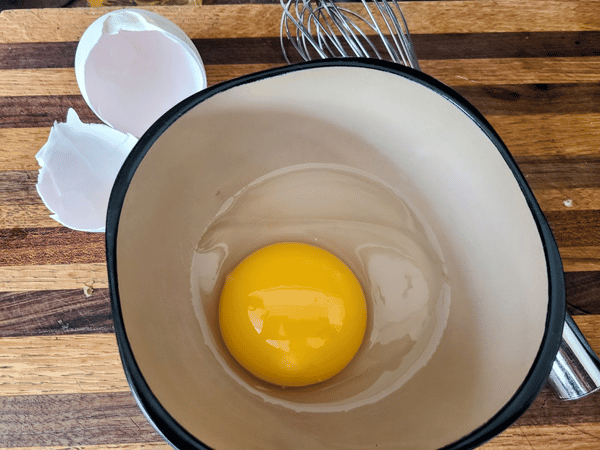 Goose egg in bowl