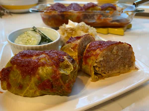 Plated Cabbage rolls