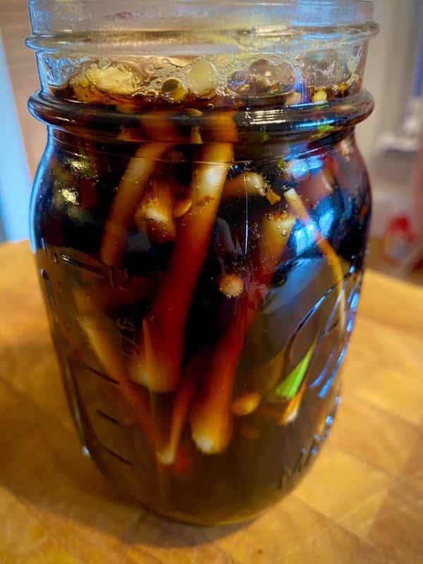 Soy pickled ramps